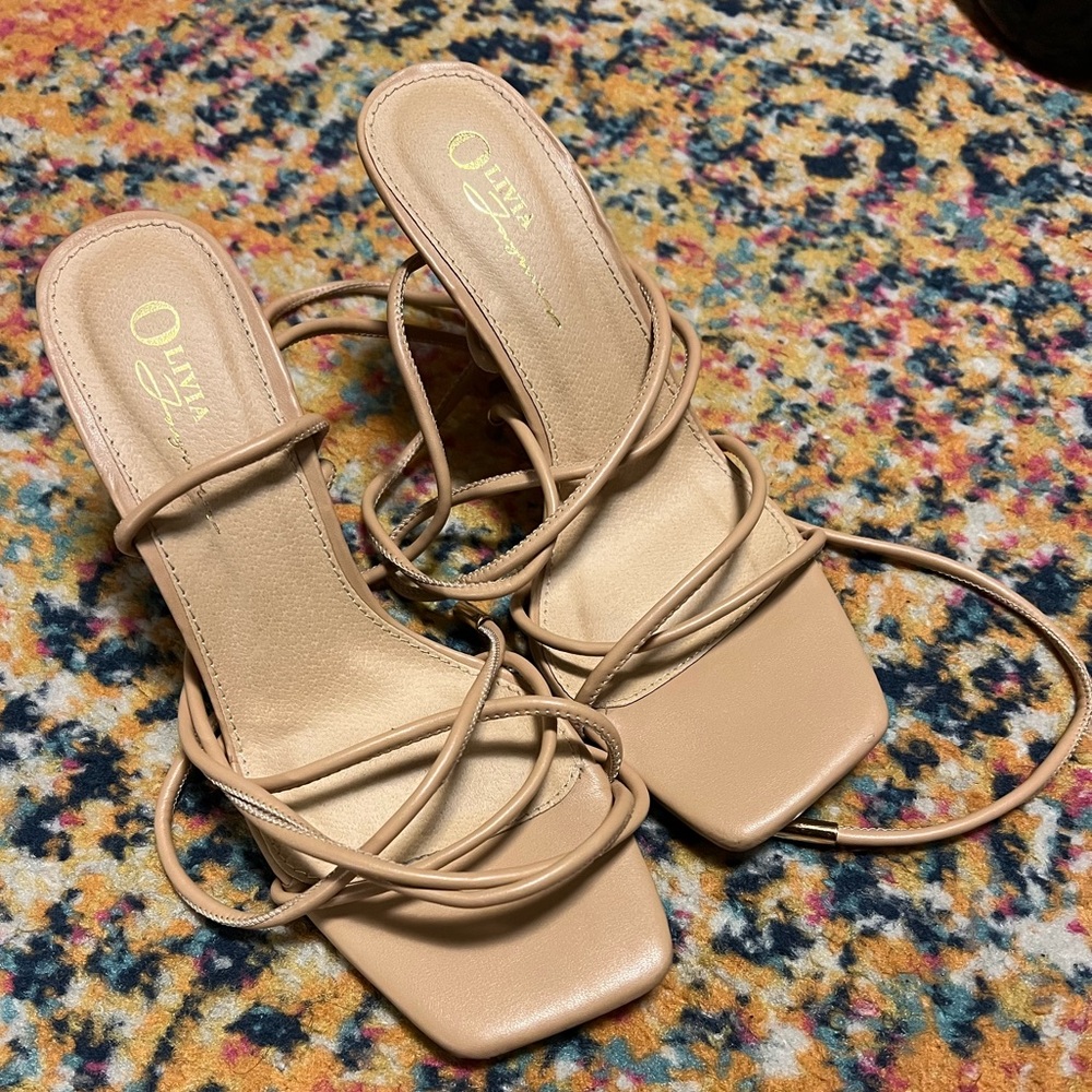 Lace Up Nude Heel